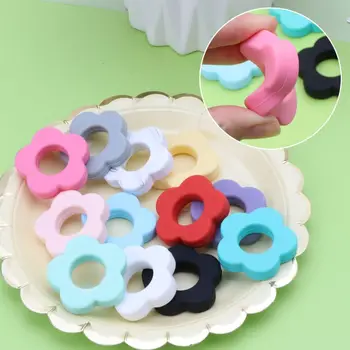 

Silicone Beads Flower Holes Silicone 4.5cm DIY Accessories Baby Teething Beads Diy Beads Baby Teether