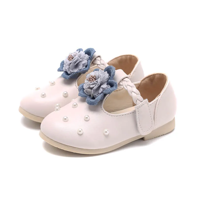 Jgvikoto New Pu Leather Soft Girls Shoes Flower Kids Shoes Little Girl
