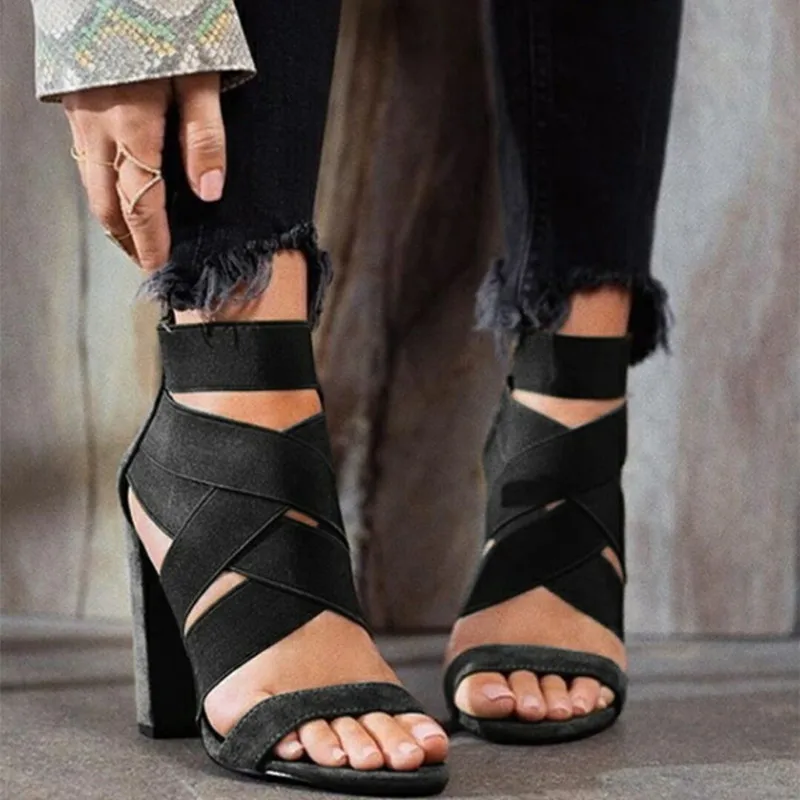 FJ-Direct 2019 Gladiator Sandals Fashion Women Sandals High Heels Open Toe Ankle Strap Elastic Band Shoes Size 35-40 Pumps Black,Brown,5 FJ-Direct 2019 Gladiator Sandals Fashion Women Sandals High Heels Open Toe Ankle Strap Elastic Band Shoes Size 35-40 Pumps Black,Brown,5