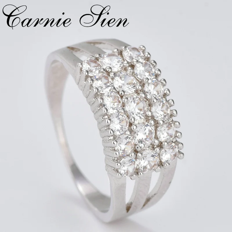 Carnie Romantic Fashion Female Ring Aall-match Many Small Round Cubic Zirconia Rings For Women Wedding Engagement CKR146 | Украшения и