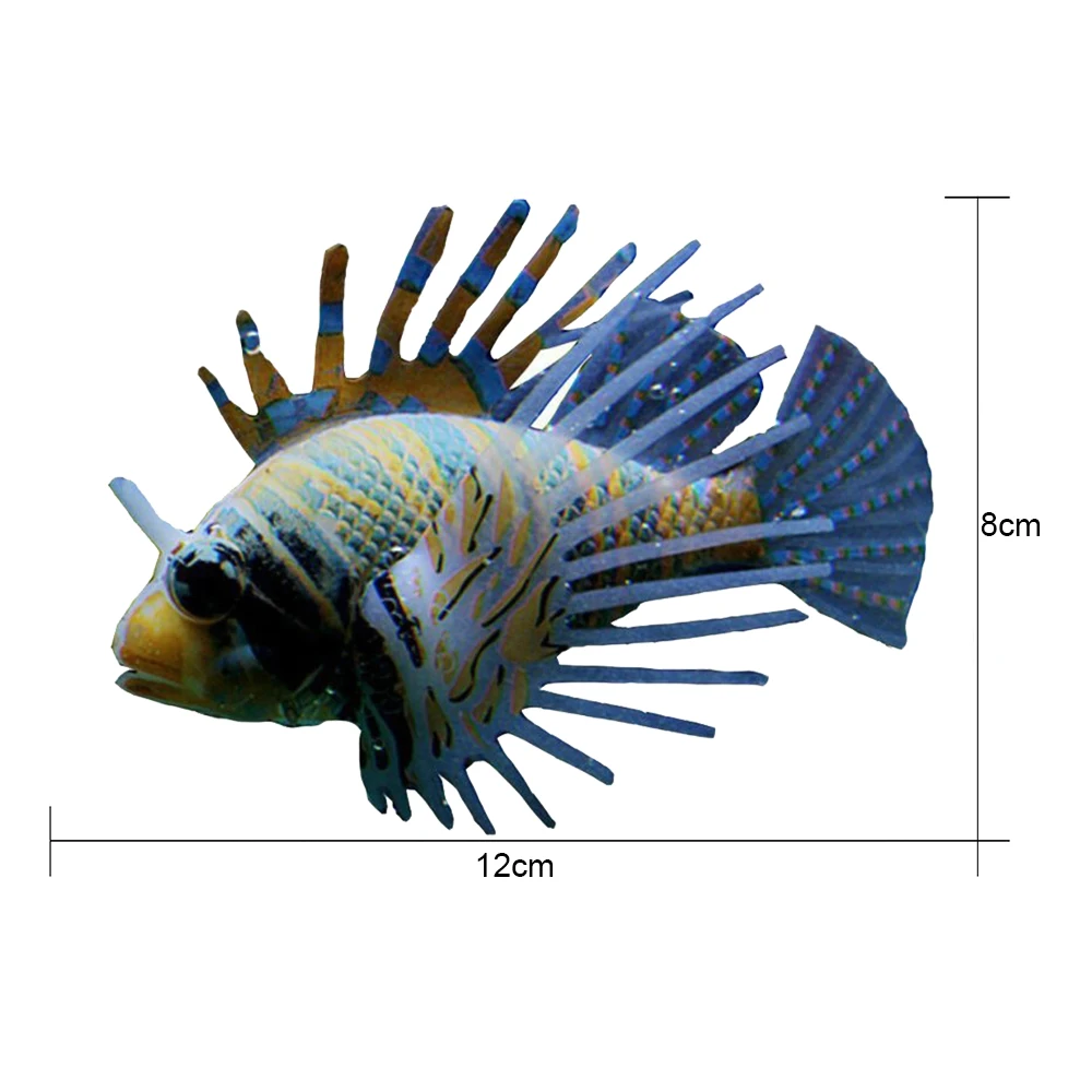 Светящиеся искусственные аквариумные рыбки Lionfish украшение для аквариума мини