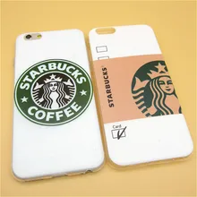 Hot Sale da moda de café starbucks TPU magro tampa traseira da pele para Apple iPhone 6 6 s 4.7 ” Ultra fino macio Phone Case Shell
