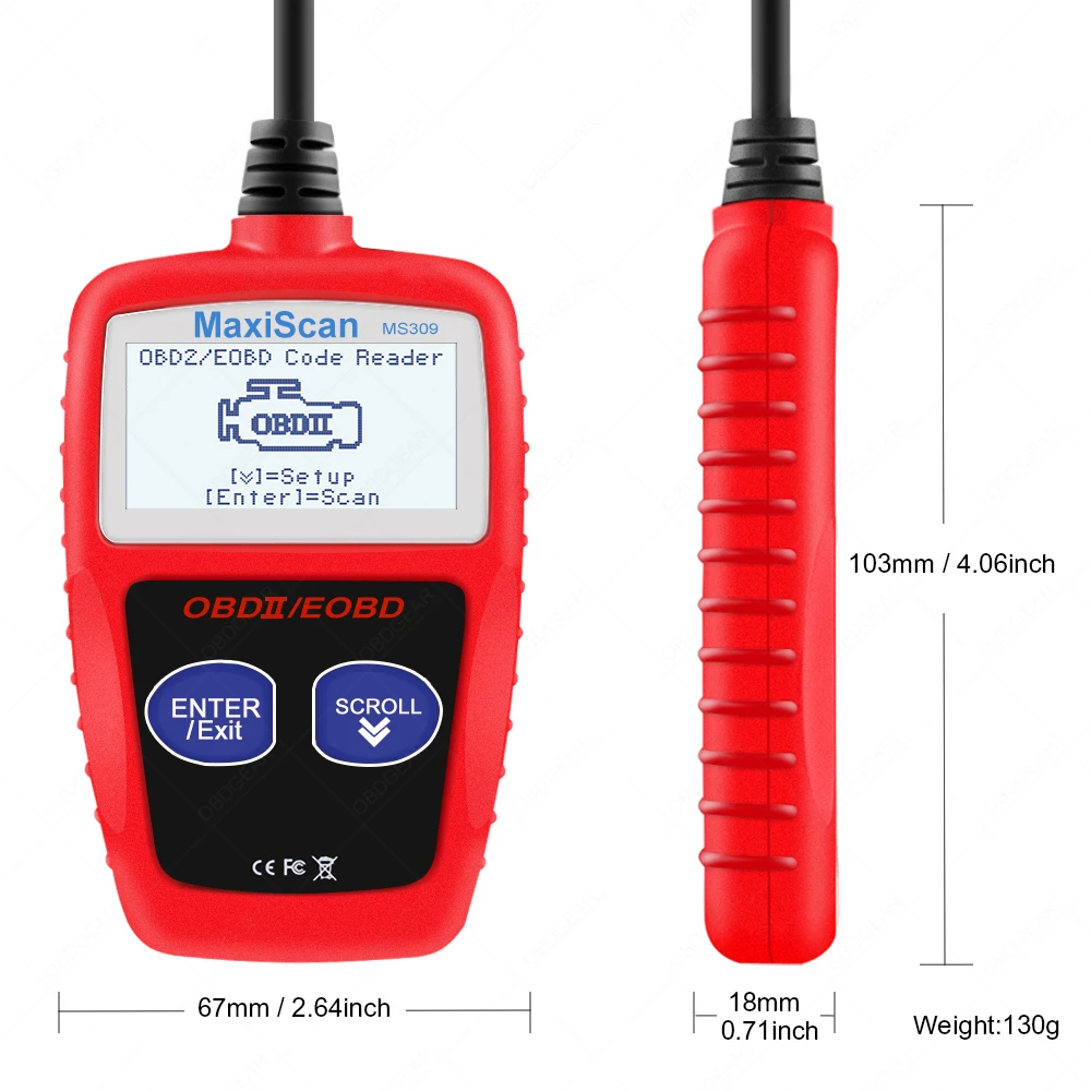 MS309 OBD2 OBDII сканер Code Reader автомобиля MS 309 инструмент диагностики авто OBDII EOBD MS309 автомобиль код читателя очень надежный Универсальный