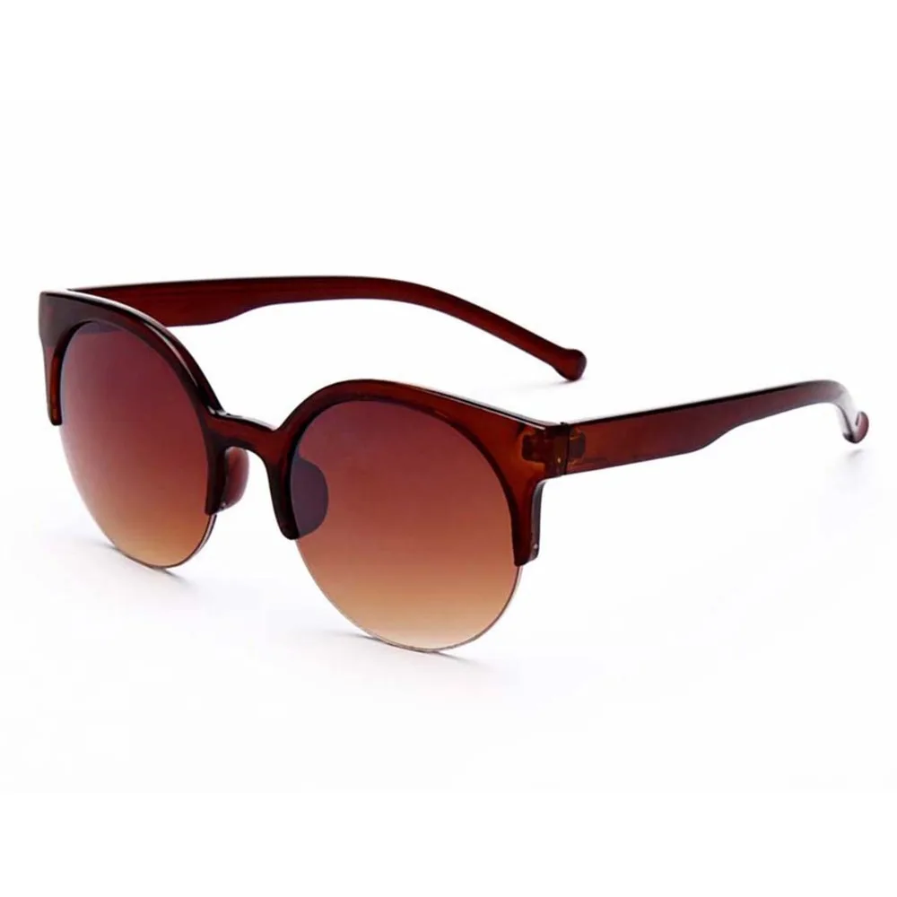 Винтажные Круглые Солнцезащитные очки с полуоправой, солнцезащитные очки с защитой UV400