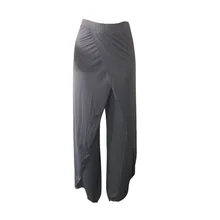 Women Loose Wide Leg Yoga Pants Elastic Waist Comfortable High Split Flowy Layered Fitness Pants elastic waist crinkle flowy skirt