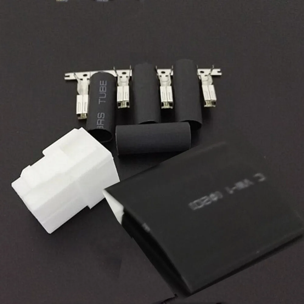 5pcs 4p 4pin Power Connector Plug Cord with Heat shrinkable tube For