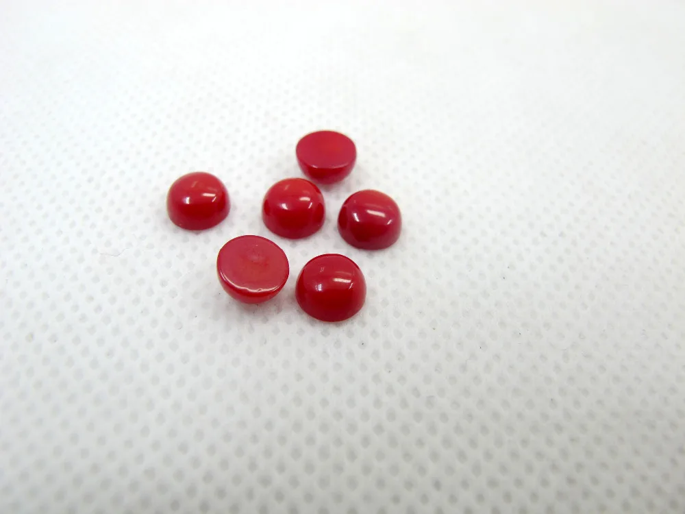 4pcs/lot Semi Precious Stone Jewelry Cabochons Red Coral 8mm Round Fashion Jewelry Cabochon for Coral Stone Jewelry Making