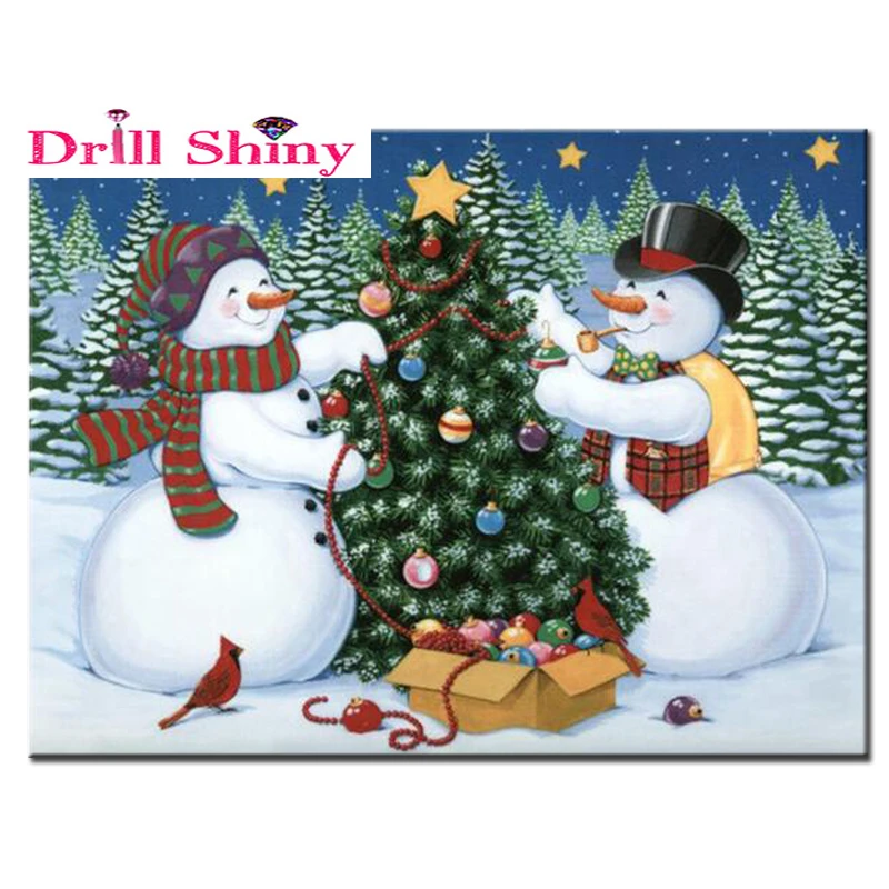 

5D Diamond Embroidery Christmas Diy Diamond Painting Snowman Christmas 3D Diamond Painting Cross Stitch Rhinestone Decoration