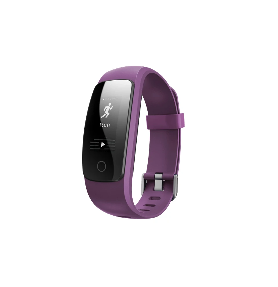 Фиолетовый ID107 Plus HR Bluetooth умный Браслет, монитор сердечного ритма, Мульти спортивный кардио фитнес-трекер для дыхания, фитнес-трекер OLED - Цвет: Фиолетовый