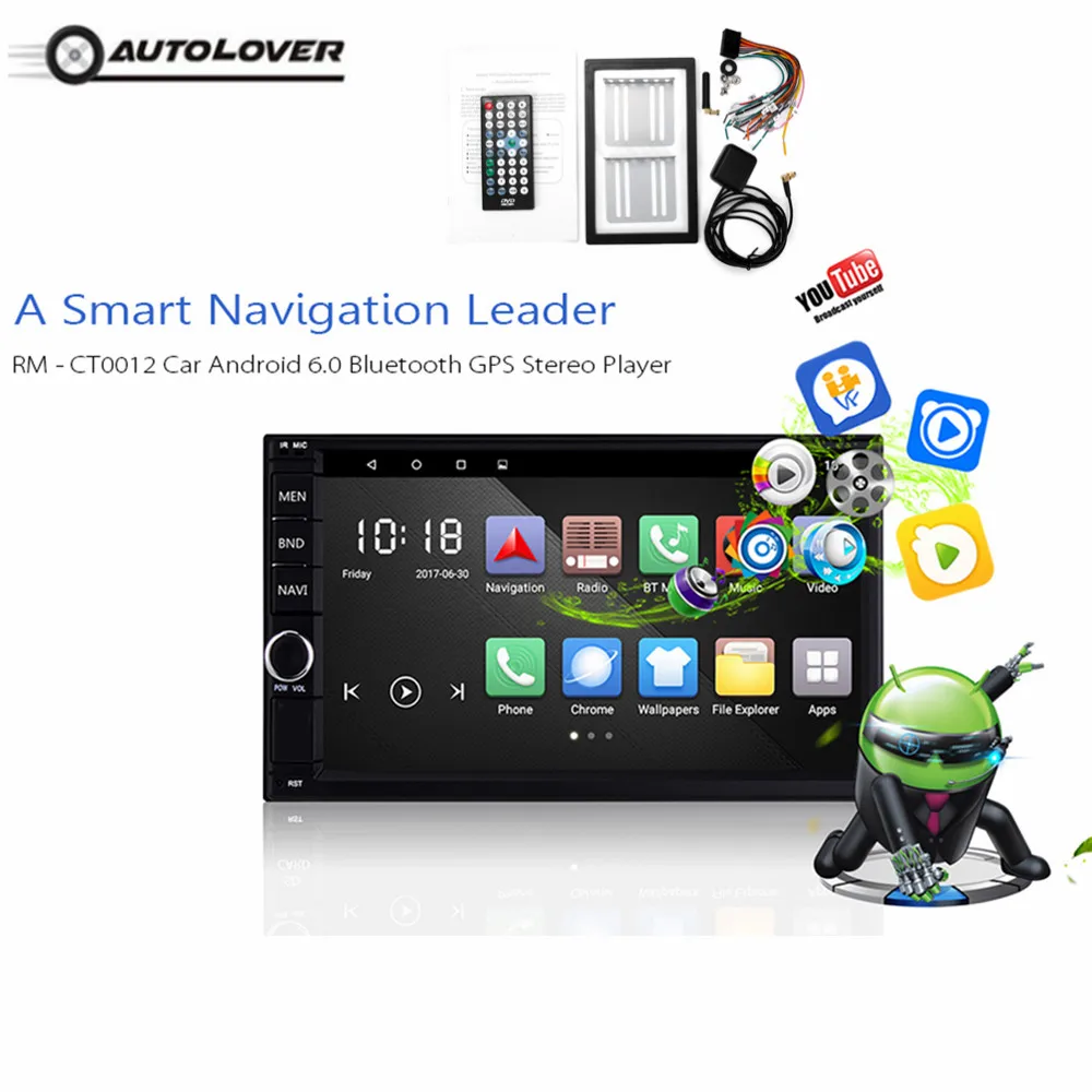 

Car Multimedia Player 2 Din Android WiFi Bluetooth GPS Player Autoradio with FM Radio Mirror Link / Steering Wheel Control