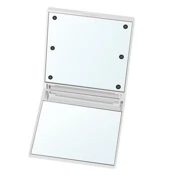 

Square Cosmetic Mirror Dual Sided Illuminated Foldable 6 LED Light Makeup Mirror Travel Foldable Durable