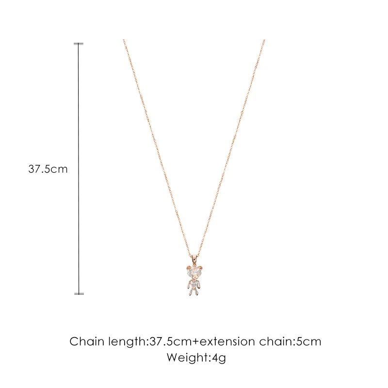 

Bear necklace Teddy bear cute clavicle chain personality temperament necklace long pendant