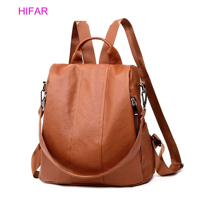 

2019 Retro Women Leather Backpack College Preppy School Bag for Student Laptop Girls Ladies Daily Back Pack Shop Trip Anti-theft