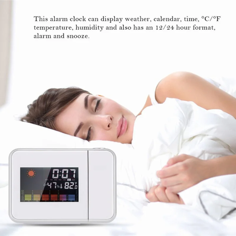 

Digital Clocks with Time Projection Digital Date Snooze Function Backlight Projector Desk Table Led Clock Projection Alarm Clock
