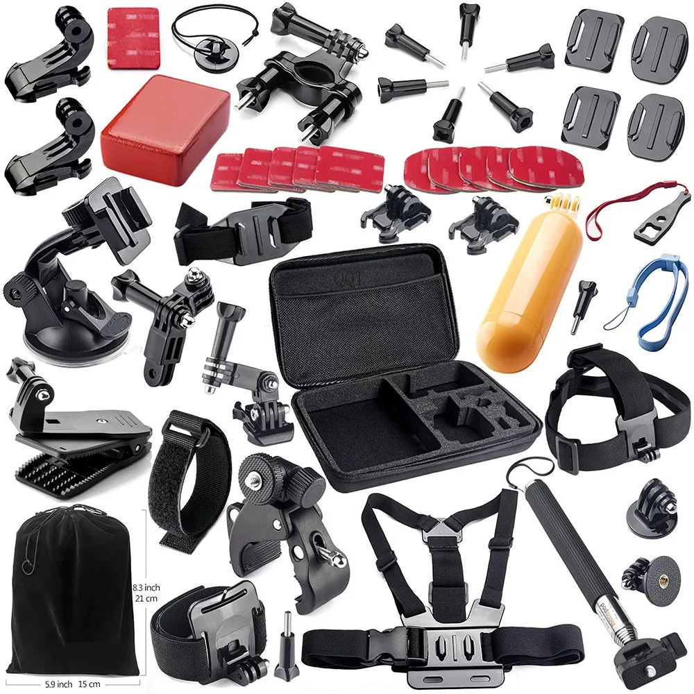 Qqt для GoPro аксессуары набор для Go Pro Hero 6 5 4 3 SJCAM SJ4000 SJ5000 Xiaomi Yi 4 К ремень крепления спортивные Камера аксессуары