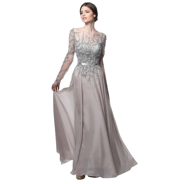 plata/negro madre del vestido de novia para la boda 2017 mangas