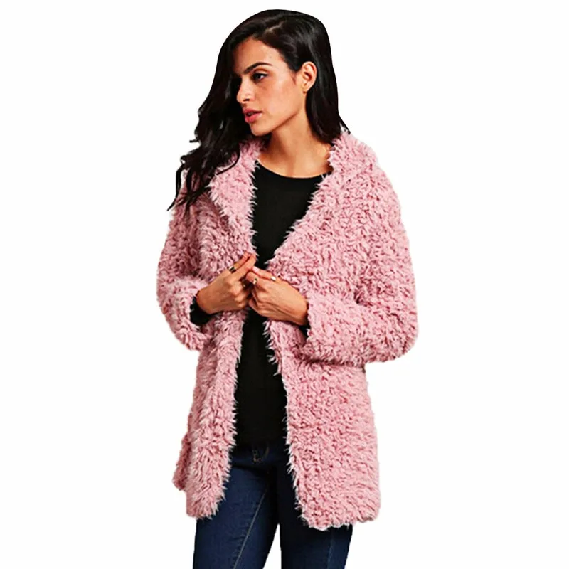 Buy Women Faux Fur Coat Thick Pink Fur Coats And
