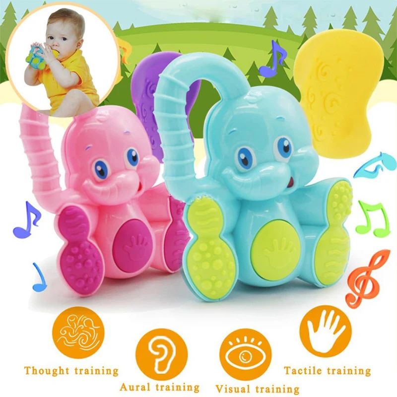 

Animal Rattle Toy Elephant Rattle Toy Multicolor Exercise Hearing Decor Desktop Hand Bell Toy Collection Novelty Toy