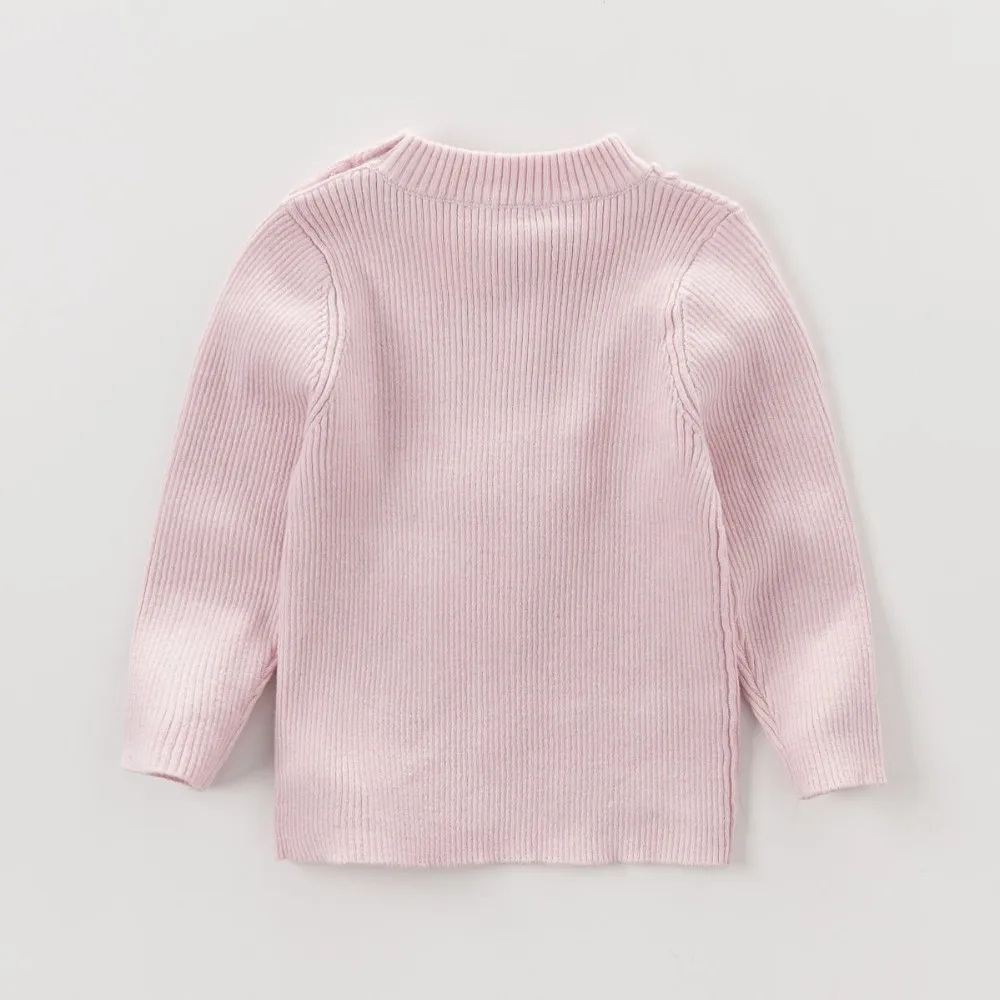 DB4151 dave bella/осенний Однотонный свитер для маленьких девочек розовый, бежевый, серый текстильный хлопковый кашемировый шерстяной свитер для девочек