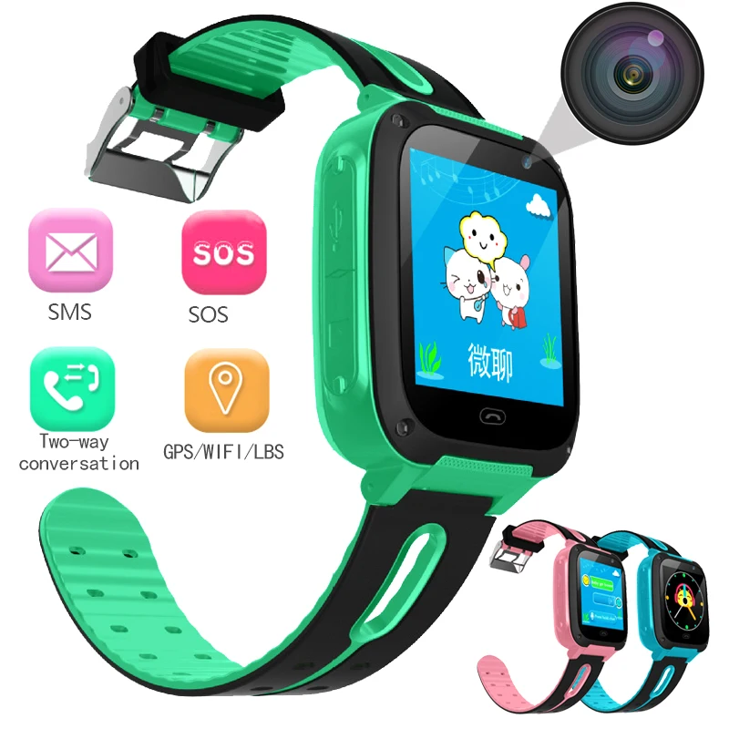 2018 детская часы безопасности анти потерял Smart часы с Камера Смарт-часы SOS для IOS Android дети умные часы