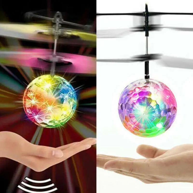 

New Magic Electric Flying Ball Helicopter Crystal LED Light Infrared Sensor Kids Toy Helicopter Induction Aircraft Toys Gifts