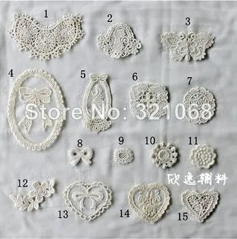 

150 sell(XY010) white embroidered applique wedding accessories tulle 15 DIY handmade quilt accessories
