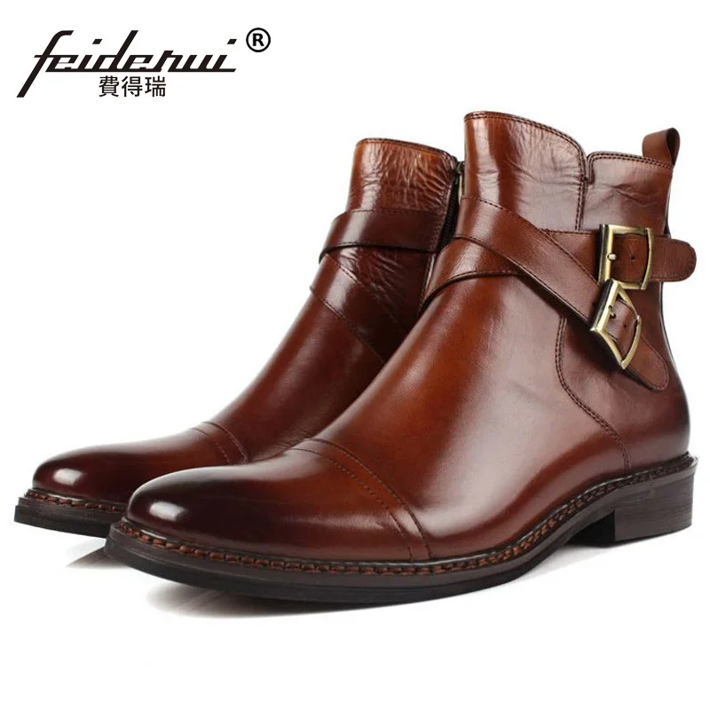

Hot Sale Man High-Top Outdoor Shoes Top Quality Genuine Leather Men's Handmade Designer Martin Motorcycle Male Ankle Boots BD33