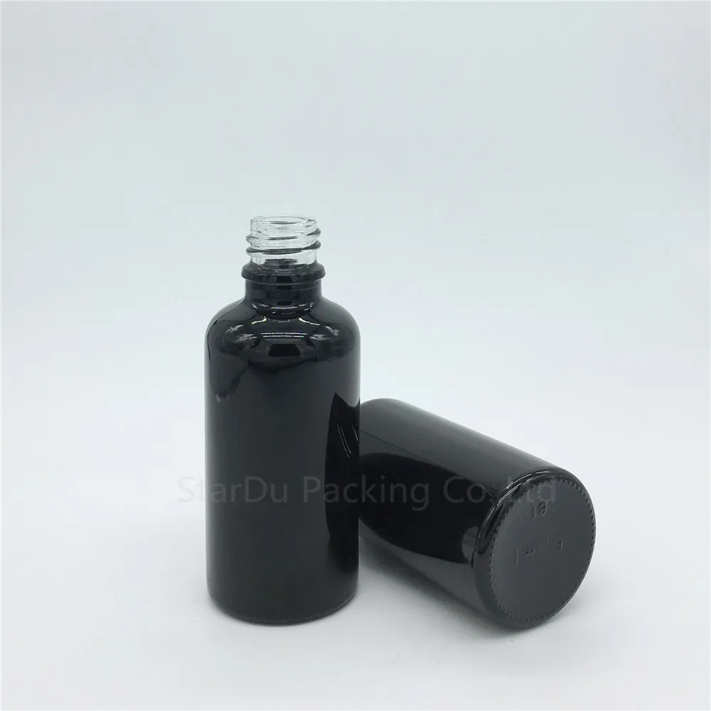 Бесплатная доставка Черное стекло шт. 50 500 бутылка сыворотка контейнер для образцов флаконы эфирные масла бутылка с винтом колпачок для