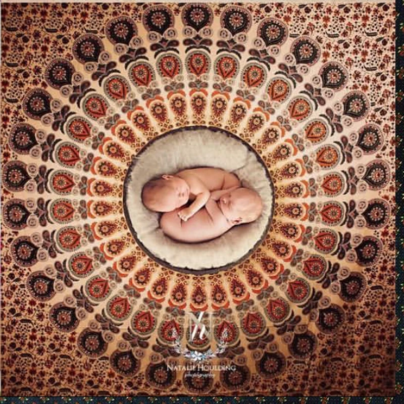 

1.5m*1.5m Photography Prop for Newborn Background Mandala Tapestry Roundie Tapestry Peacock ohemian Beach Blanket Mandala Circle