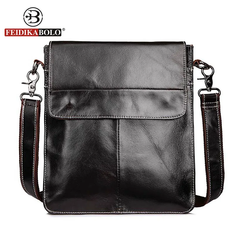 

FEIDIKA BOLO Brand Vintage Messenger Bag Men Leather Men Messenger Bags Crossbody Shoulder Bag Genuine Leather Bags