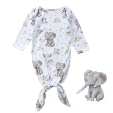 Милые спальные мешки с цветочным рисунком для новорожденных девочек, одеяло, длинная пеленка с рукавами, накидка, наряд с рисунком слона, милые спальные мешки
