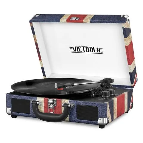  Victrola Bluetooth Portable Suitcase Record player with Turntable de 3 velocities Flag United Kingd