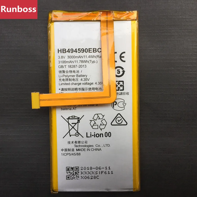 

Original New Battery For Huawei Honor 7 G620 G628 HB494590EBC Lithium Batteries 3100mAh Replacement Bateria