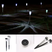 На солнечной энергии из нержавеющей стали водонепроницаемый светодиодный открытый садовая лампа для ландшафта двора Газон Путь лампы батареи включают