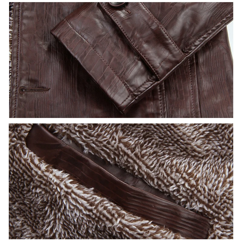 Мужская зимняя куртка из пу кожи с меховой подкладкой|leather jacket motorcycle|leather motorcycle