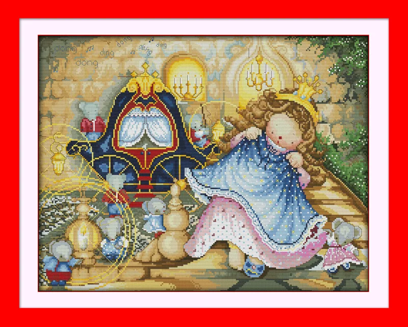 

Lovely princess Printed Canvas DMC Counted Cross Stitch Kits printed Cross-stitch set Embroidery Needlework
