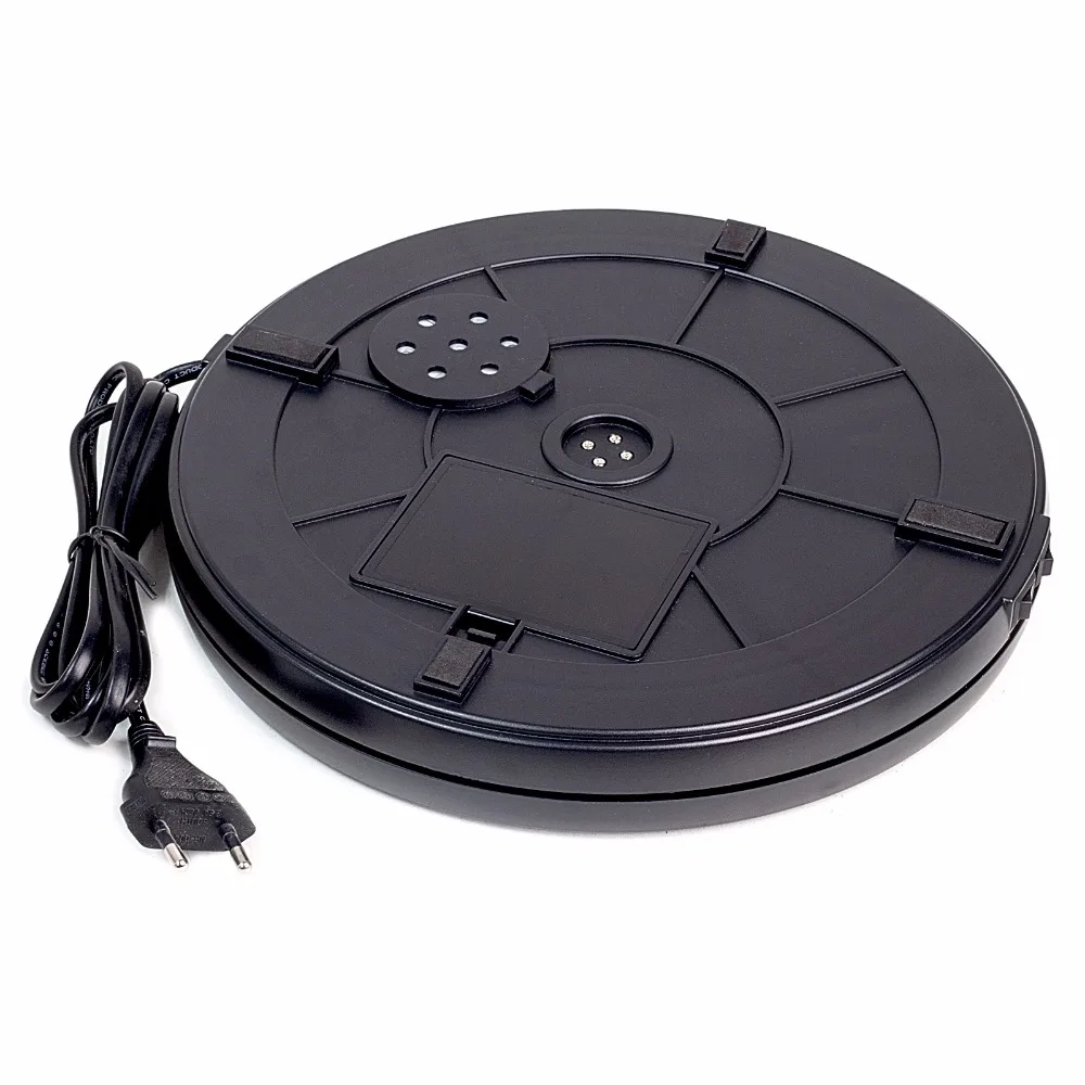 25cm Led Light Top Electric Motorized Rotating Display Turntable for Model Jewelry display stand or Photography,Max Load 11kg