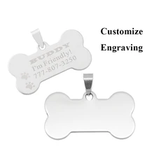 FUNIQUE 10 шт Нержавеющая Сталь Кость штамповка подвеска-заготовка Подвески Для Изготовление Ювелирных ожерелий собака бирка кулон Серебряный тон