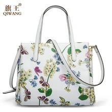 QIWANG 2017 Neue Designer Frauen Handtaschen Aus Echtem Leder Schmetterling Blume handtaschen Sommer Weiß Tasche Damen Marke Blume Geldbörse