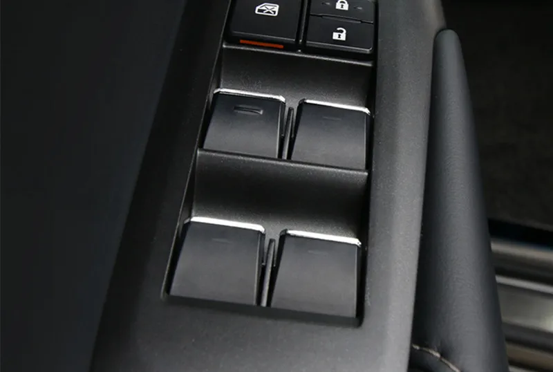 Chrome Interior Door Window Glass Lift Button Cover Trim Sequin ABS Styling Car Accessories Sticker For Lexus NX300h 200t 200 (13)