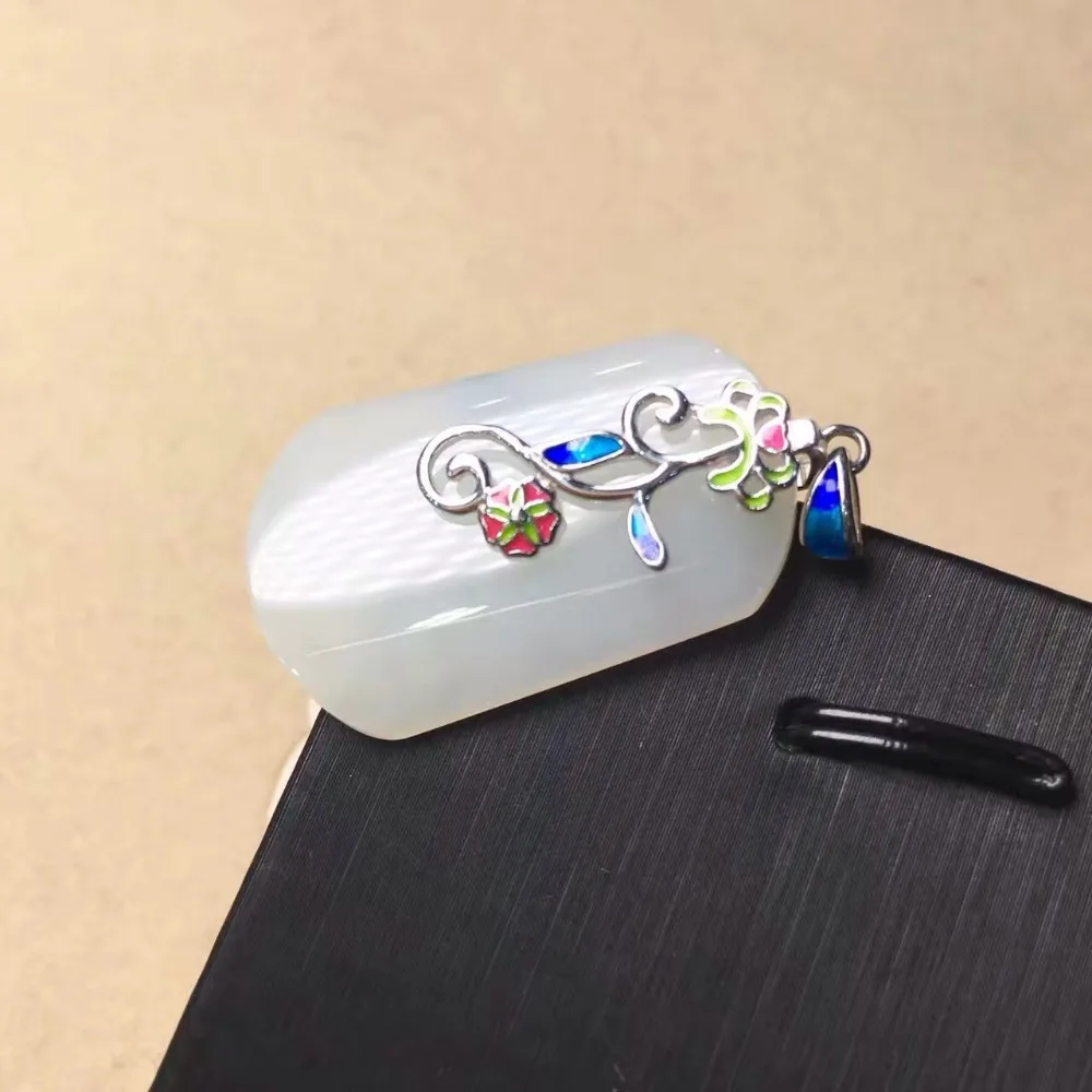 Синьцзян Хе, Тиан Ю 925 серебряная мозаика нефритовый белый yu кулон эксклюзивное ожерелье хорошие аксессуары