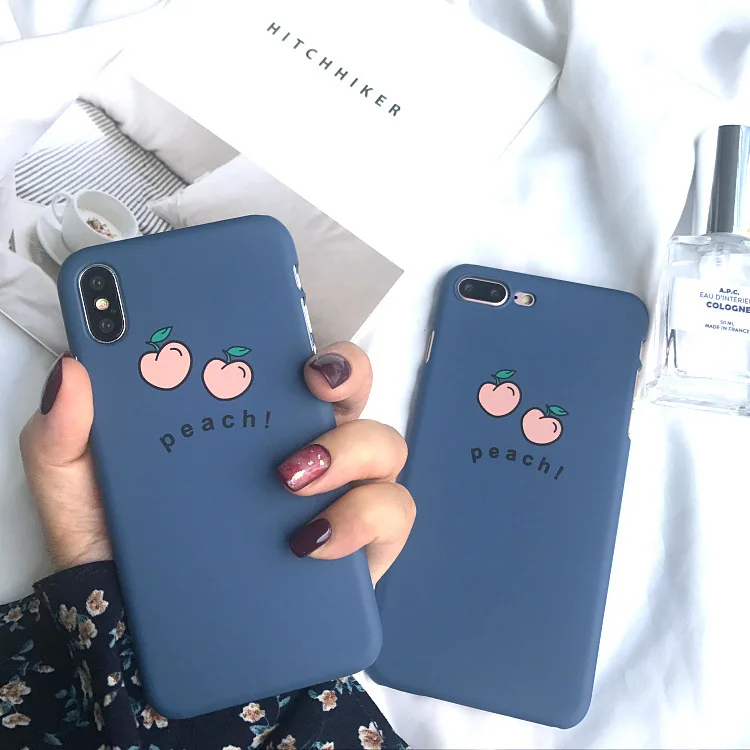 

Fashion Peach Phone Case For Iphone X XS Max XR 8 7 6 6S Plus Hard Plastic Back Cover For Iphone 7 8 Plus Cases Fundas Capa