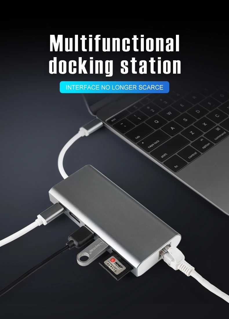 OFCCOM док-станция с usb-gортом все-в-одном USB C конвертер в HDMI VGA RJ45 PD адаптер для MacBook samsung Galaxy S10/S9 Тип C концентратор