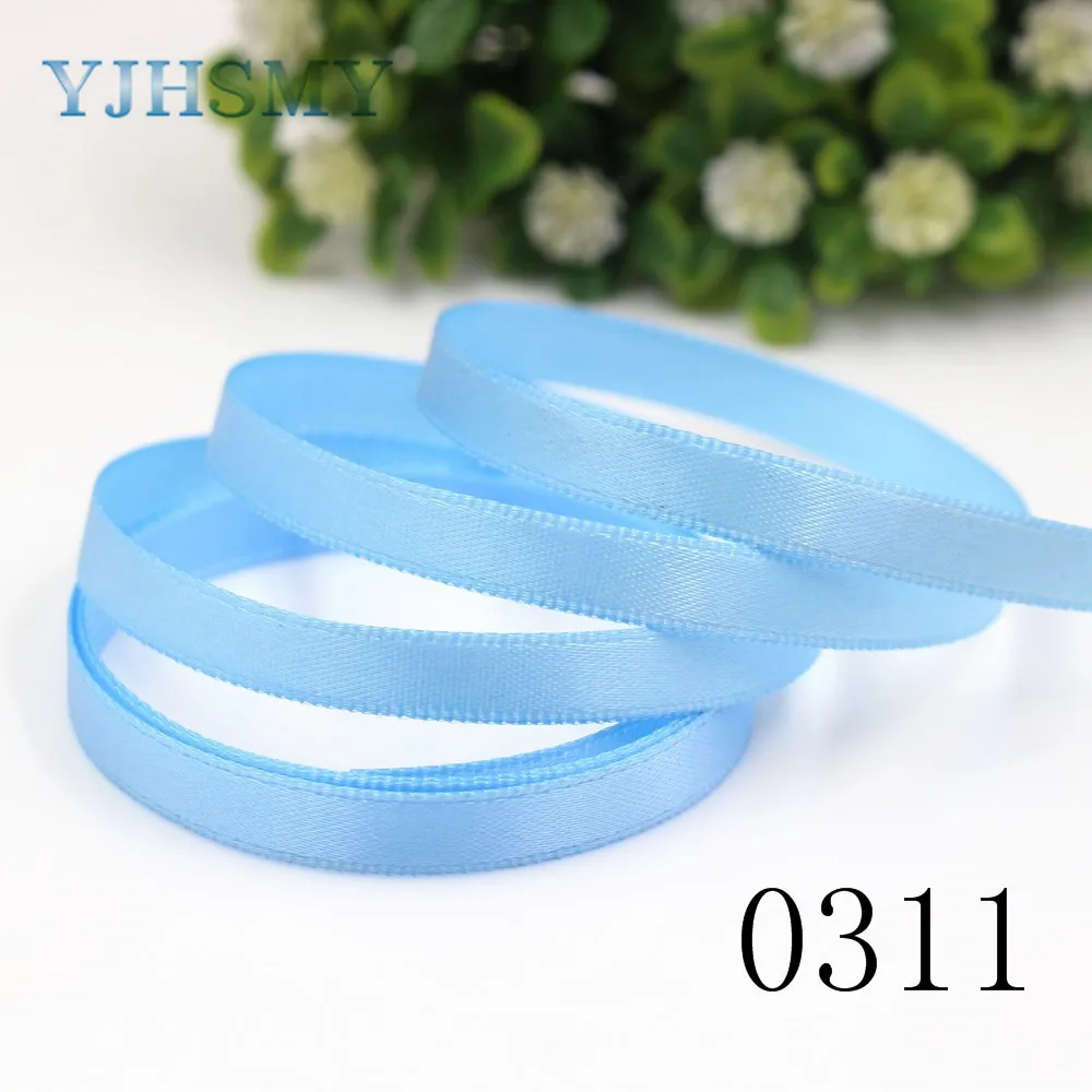 YJHSMY J 181219 D6mm 6 мм 100 ярдов одноцветные атласные ленты Аксессуары для одежды DIY