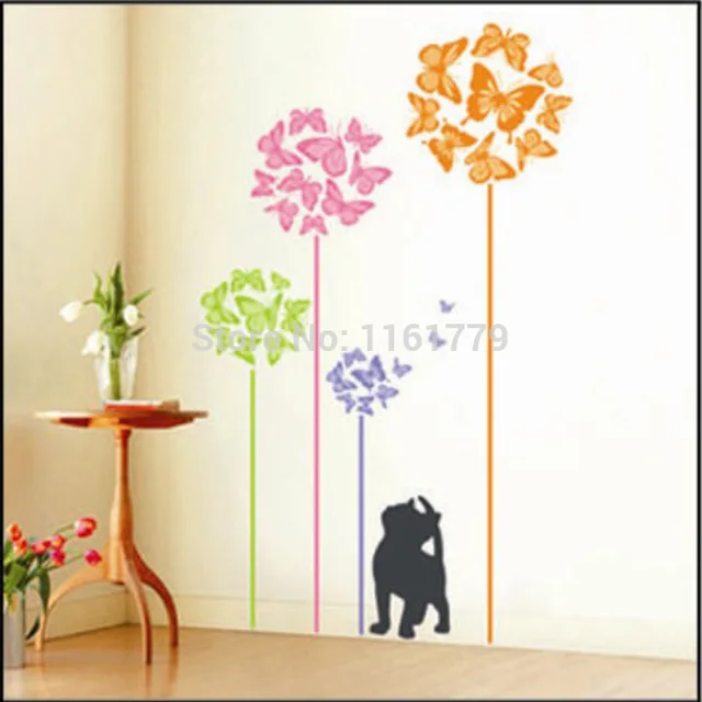 Cat Wall Art online shop butterfly flower tree cat wall stickers decal girls Cat Wall Art online shop butterfly flower tree cat wall stickers decal girls