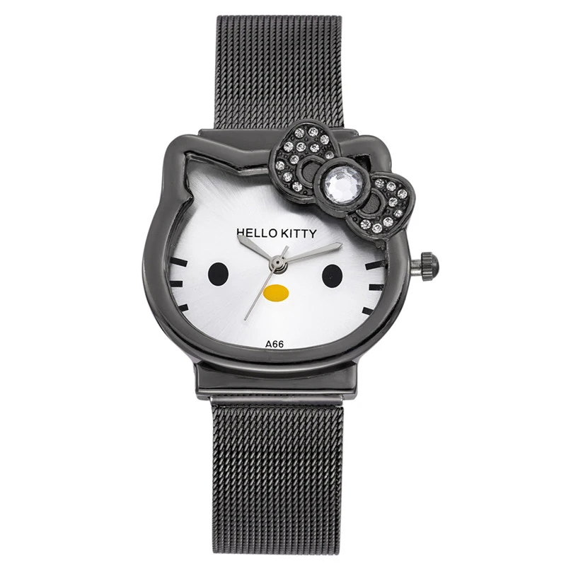 

TMC#236 New Stylish Cat Quartz Hello Kitty Watch Girl Gold Stainless Steel Cute Wristwatch relogio infantil 2019