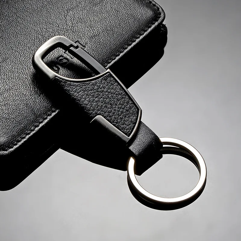 fashion hotsale single and double key ring hanging buckle belt men's fashion leather waist