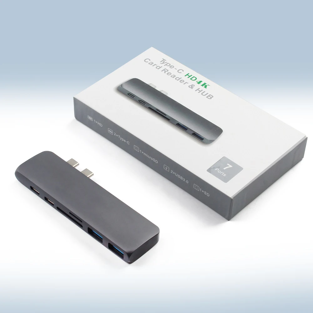 Vmade USB 3,1 type c концентратор Thunderbolt 2 type C адаптер USB 3,0 порт HD 4K TF считыватель SD карт слот PD зарядное устройство для Macbook Pro/Air