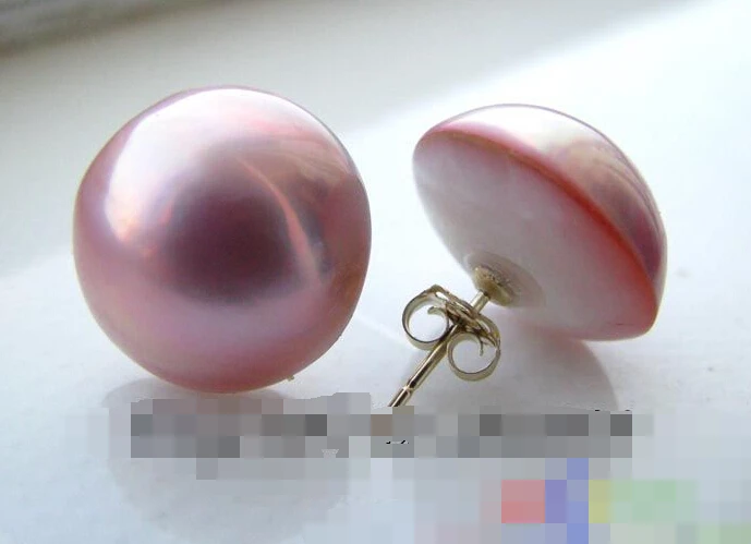 

1382 REAL NATURE PINK SOUTH SEA MABE PEARL EARRING