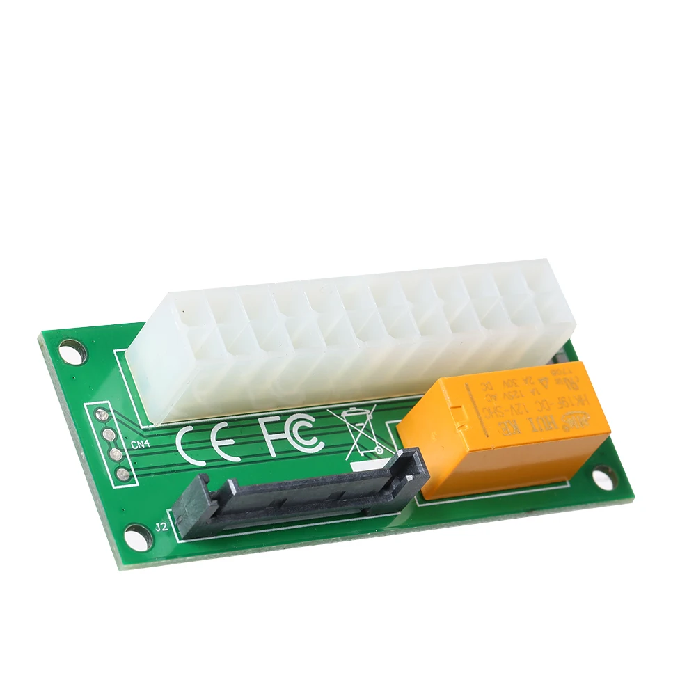 Dual Power Supply Adapter Sata 15pin To 24pin Connecter Syne Starter Relay Adapter Add 2 Psu Btc